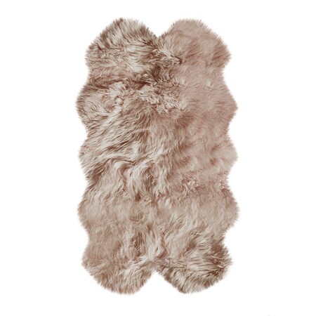 Homeroots 4 x 6 in. Sheepskin Rug Pink 317029